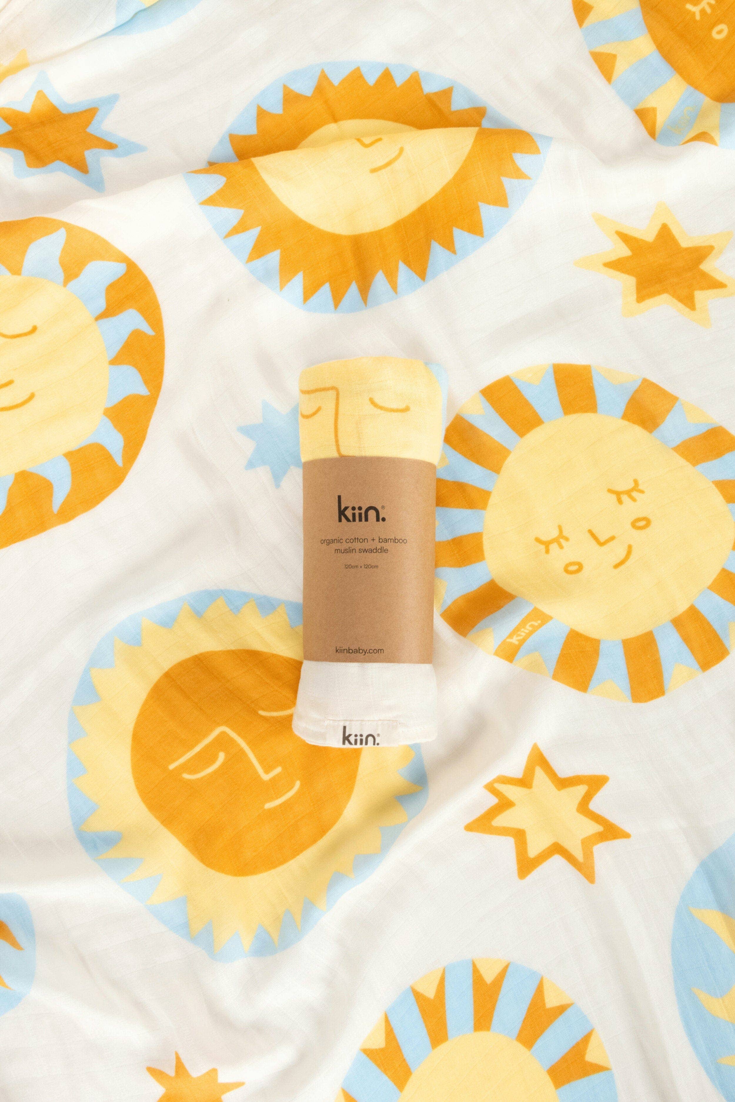 Kiin Baby Organic Muslin Swaddle - Sunny Day (Limited Edition)