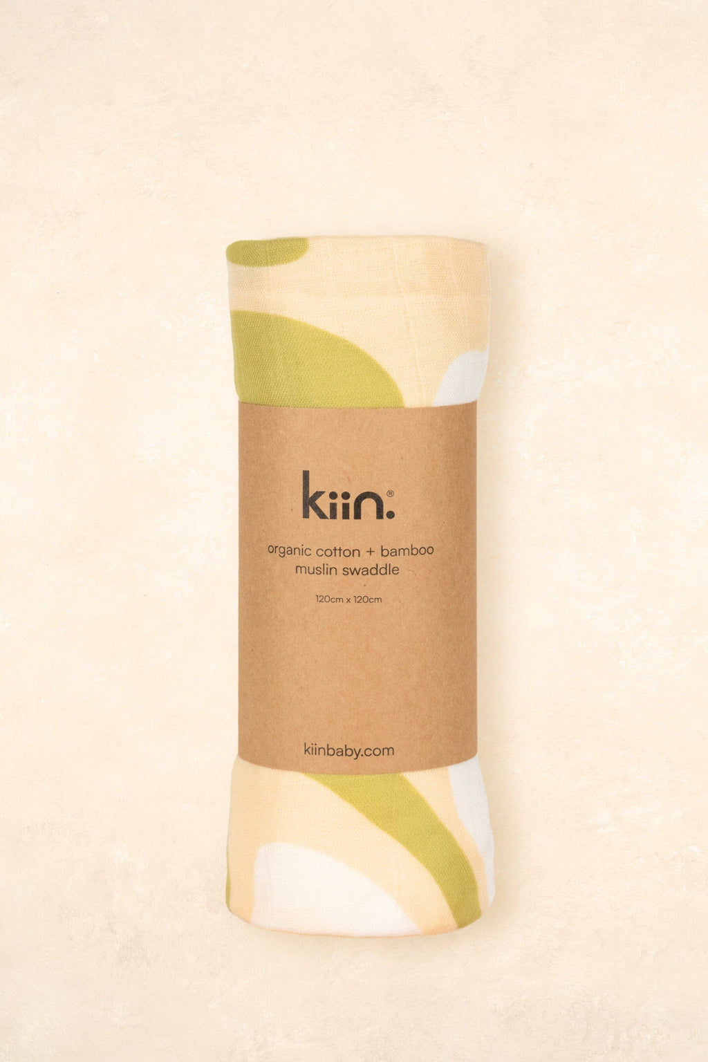 Kiin Baby Organic Muslin Swaddle - Fleur Warm Oat (Limited Edition)